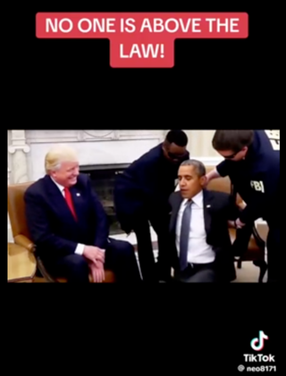 Donald Trump posted the AI-generated clip on Truth Social on Thursday evening as he continues to peddle a conspiracy theory about the former president, conjured by DNI Tulsi Gabbard